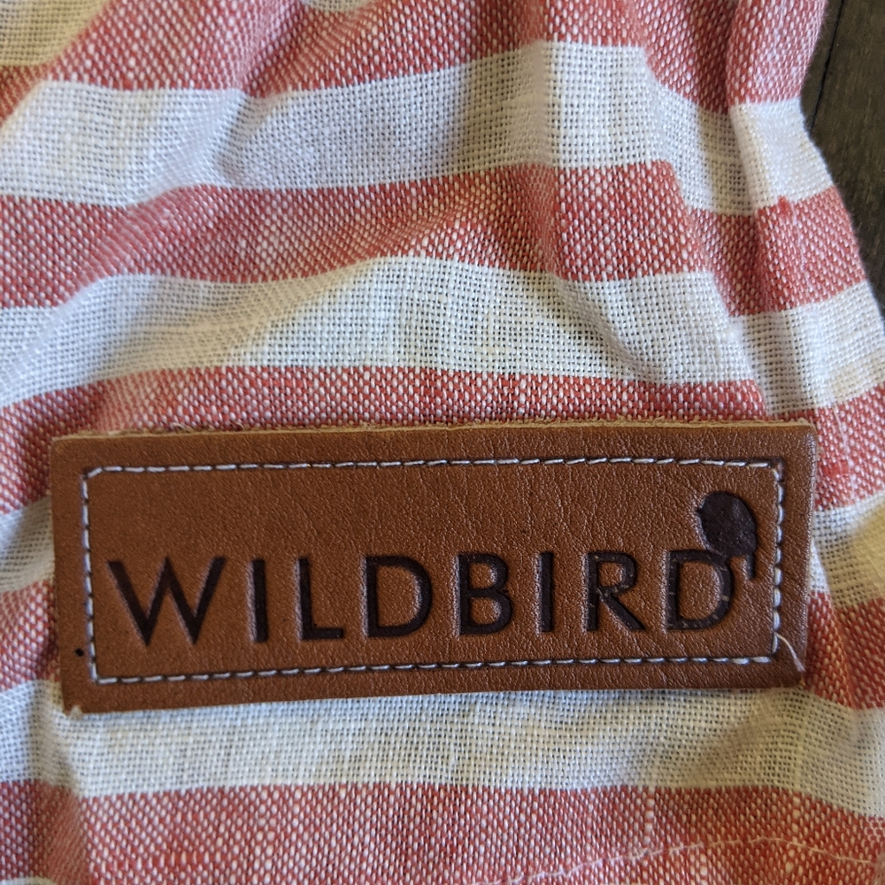 WildBird Red and White Striped Fabric